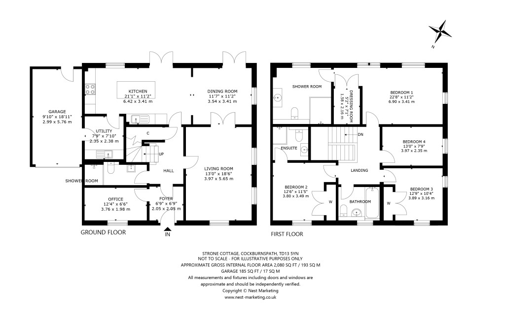 Floorplans For Stone Cottage, Hoprig, Cockburnspath, Berwickshire