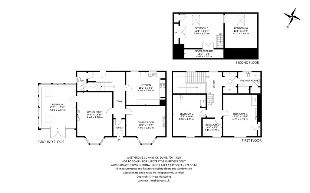 Floorplans For West Grove, Sunnyside, Duns, Berwickshire