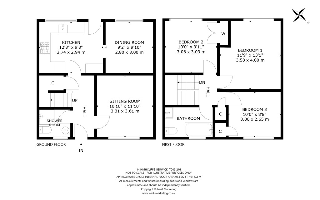 Floorplans For Highcliffe, Spittal, Berwick-Upon-Tweed, Northumberland