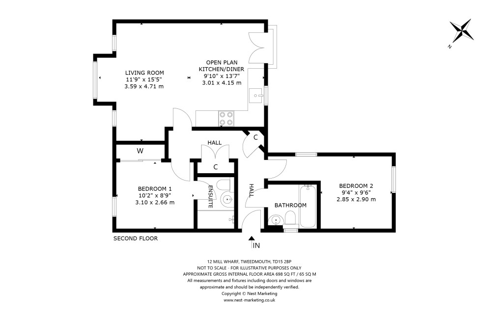 Floorplans For Mill Wharf, Tweedmouth, Berwick-upon-Tweed, Northumberland