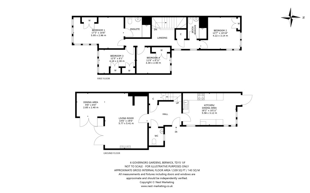 Floorplans For Governors Gardens, Berwick-upon-Tweed, Northumberland