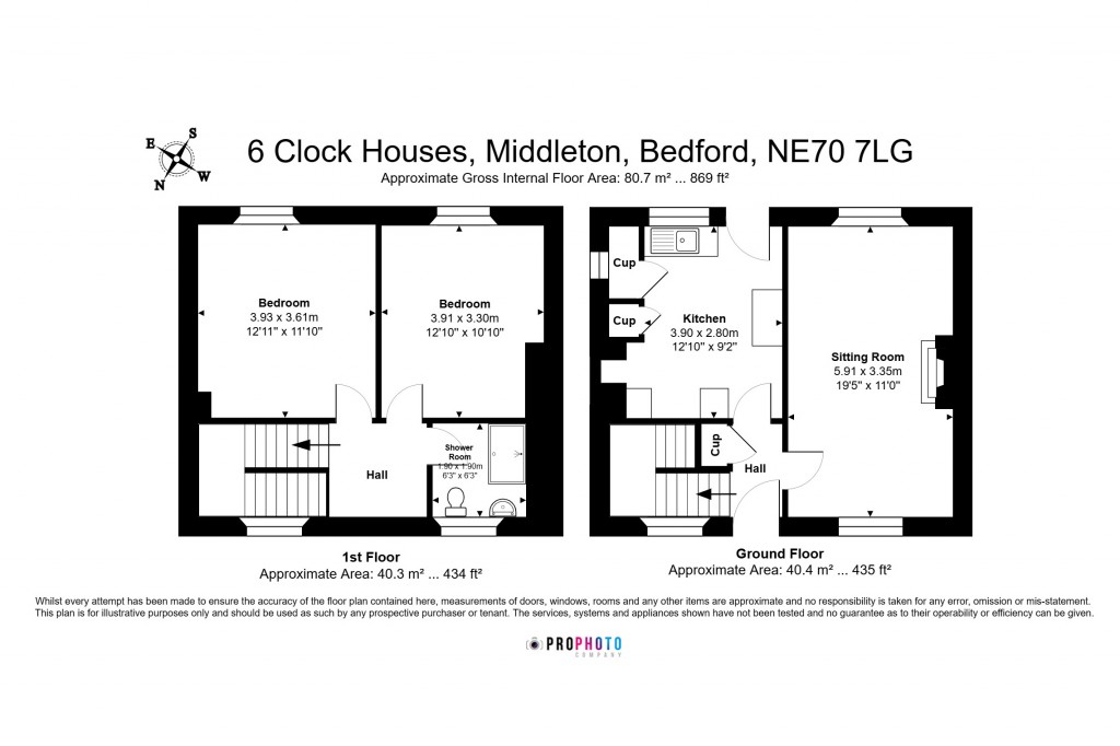 Floorplans For Clock Houses, Middleton, Belford, Northumberland