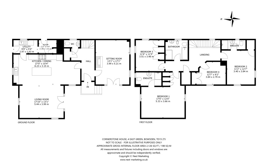 Floorplans For Cornerstone House, 4 East Green, Bowsden, Berwick-upon-Tweed