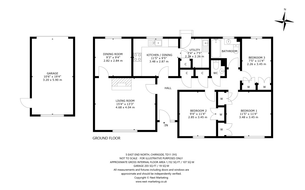 Floorplans For Glenora, East End North, Chirnside, Scottish Borders