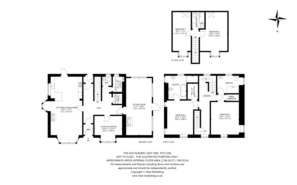 Floorplans For The Old Nursery, East Ord, Berwick Upon Tweed, Northumberland