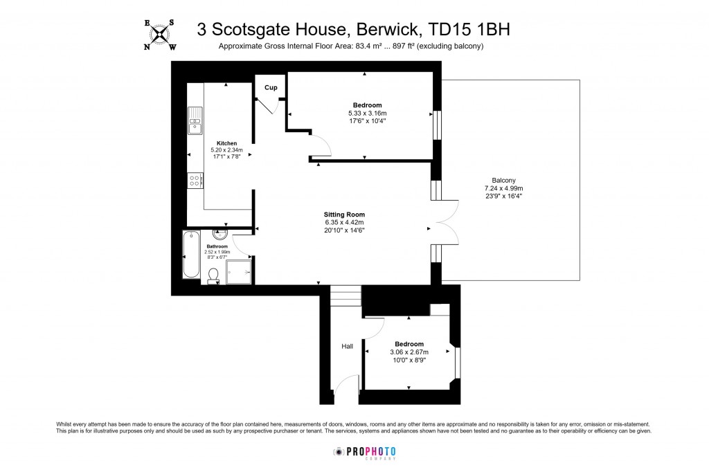 Floorplans For 3 Scotsgate House, Marygate, Berwick-upon-Tweed, Northumberland