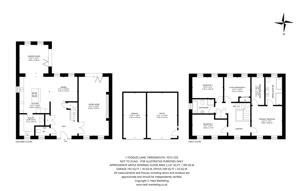 Floorplans For Toddles Lane, Tweedmouth, Berwick-upon-Tweed, Northumberland