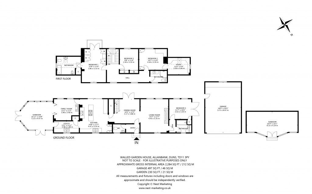 Floorplans For Walled Garden House, Allanbank, Duns, Berwickshire