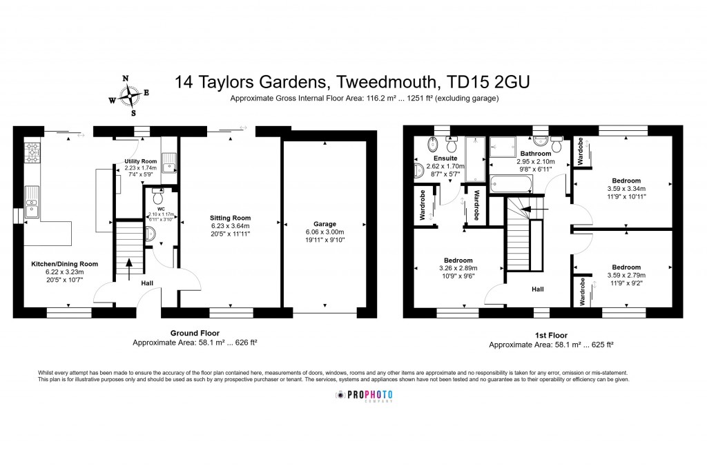 Floorplans For Taylors Gardens, Tweedmouth, Berwick-upon-Tweed, Northumberland