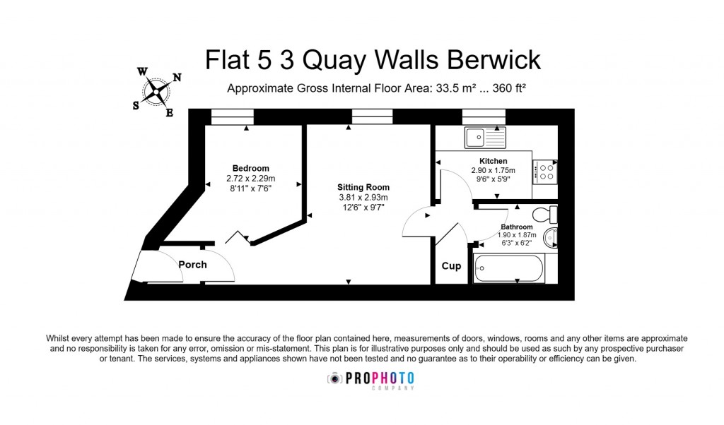 Floorplans For Flat 5, 3 Quay Walls, Berwick-upon-Tweed, Northumberland