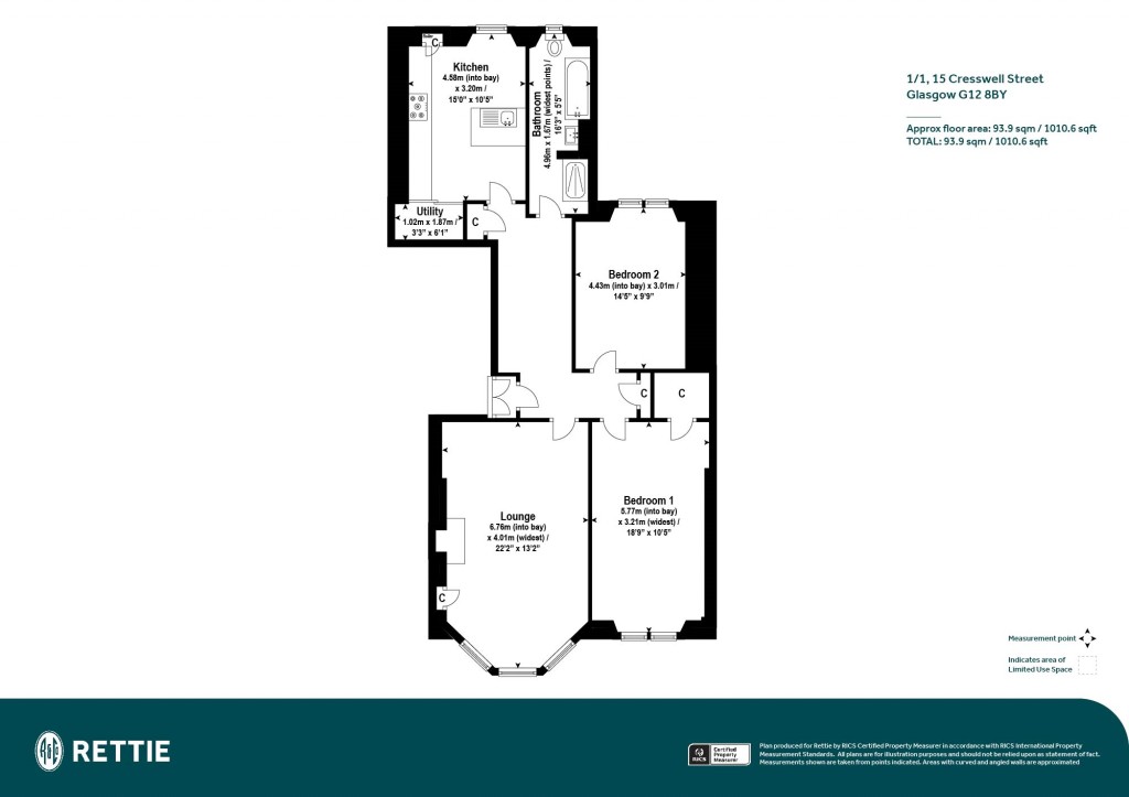 Floorplans For 1/1, Cresswell Street, Hillhead, Glasgow