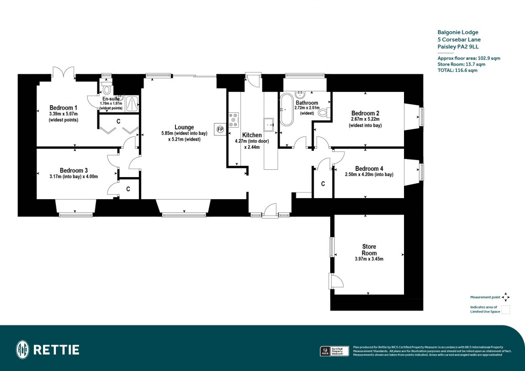 Floorplans For Balgonie Lodge, Corsebar Lane, Paisley