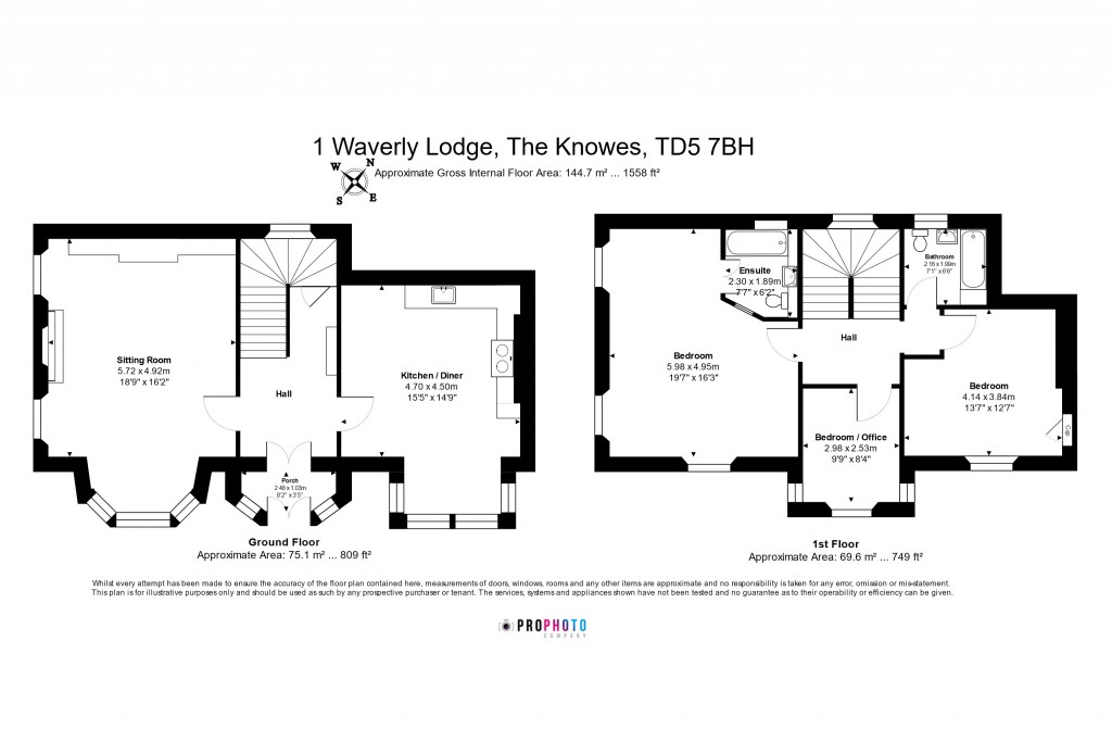 Floorplans For Waverley Lodge, The Knowes, Kelso