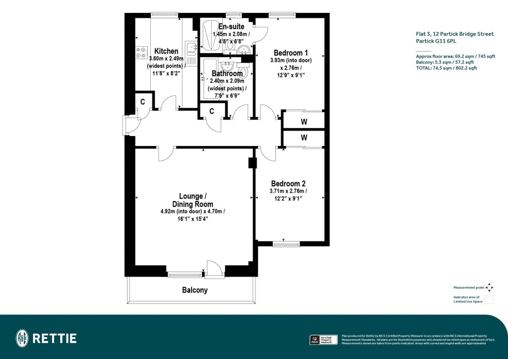 Floorplans For Flat 3, Partick Bridge Street, Partick, Glasgow