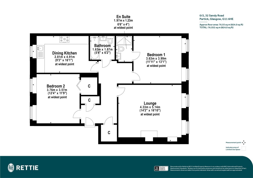 Floorplans For 0/2, Sandy Road, Partick, Glasgow