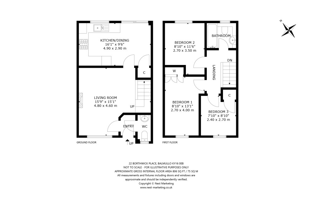 Floorplans For 22 Borthwick Place, Balmullo, Fife