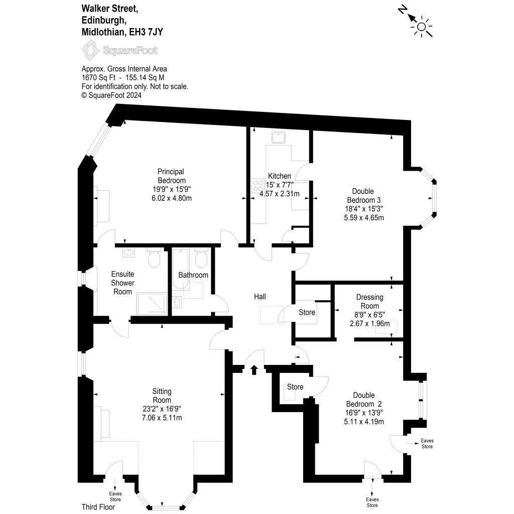 Floorplans For Walker Street, Edinburgh, Midlothian