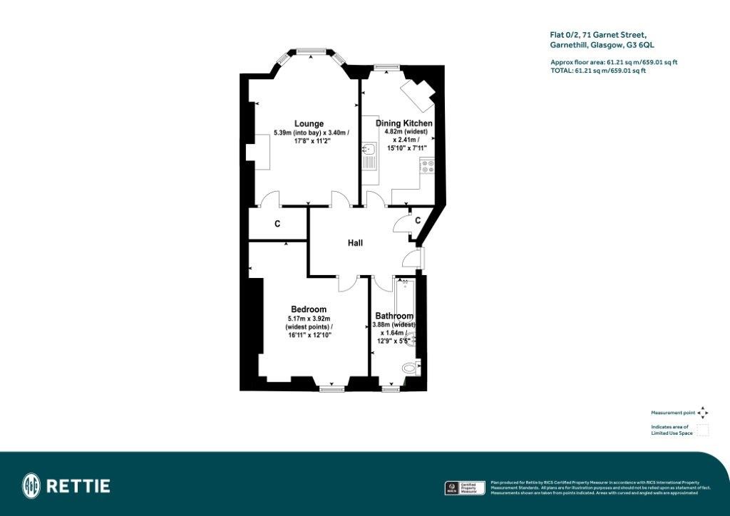 Floorplans For Flat 0/2, Garnet Street, Garnethill, Glasgow