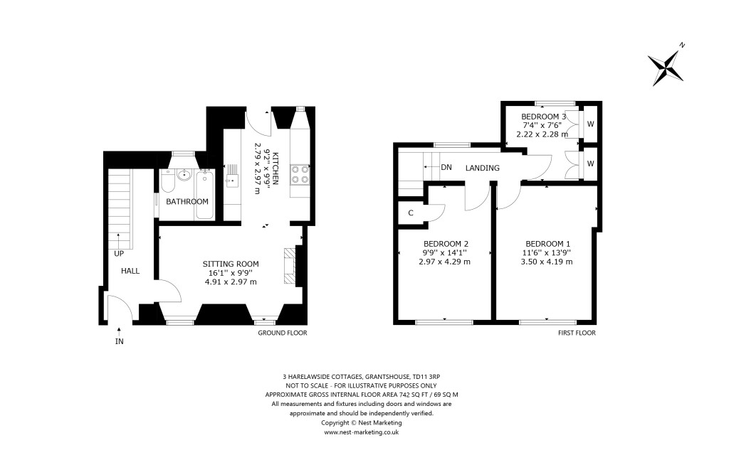 Floorplans For Harelawside Cottages, Grantshouse, Duns, Scottish Borders