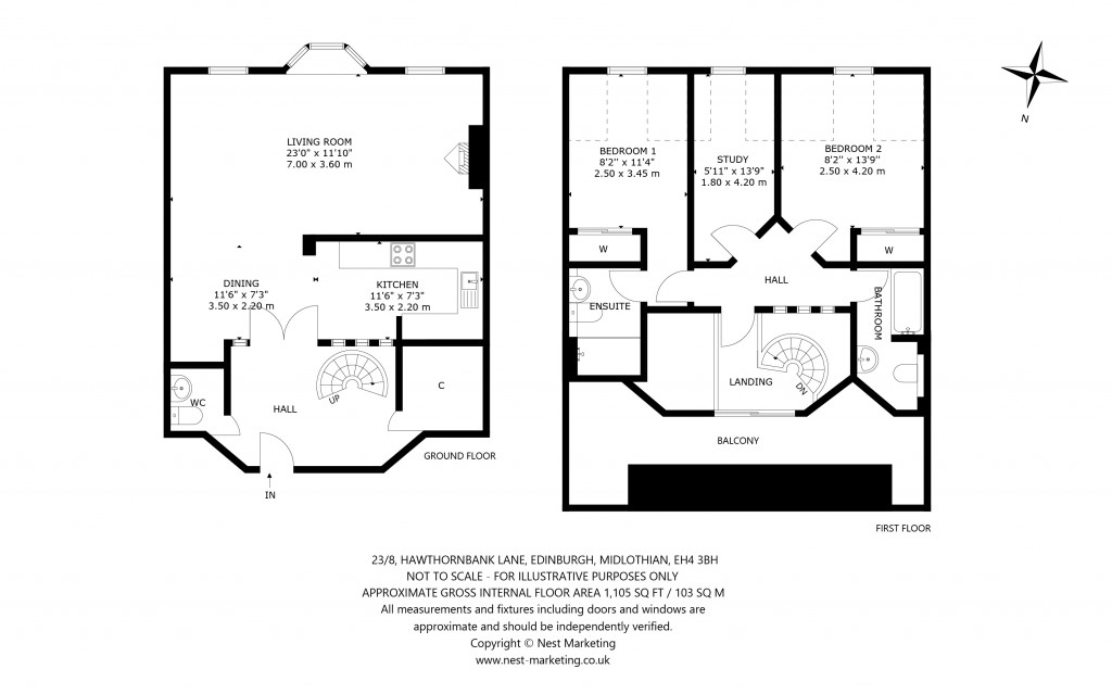 Floorplans For 23/8, Hawthornbank Lane, Edinburgh, Midlothian