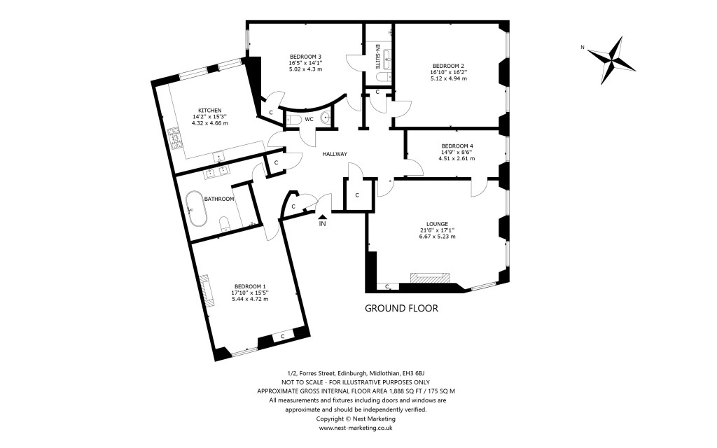 Floorplans For 1/2, Forres Street, Edinburgh, Midlothian