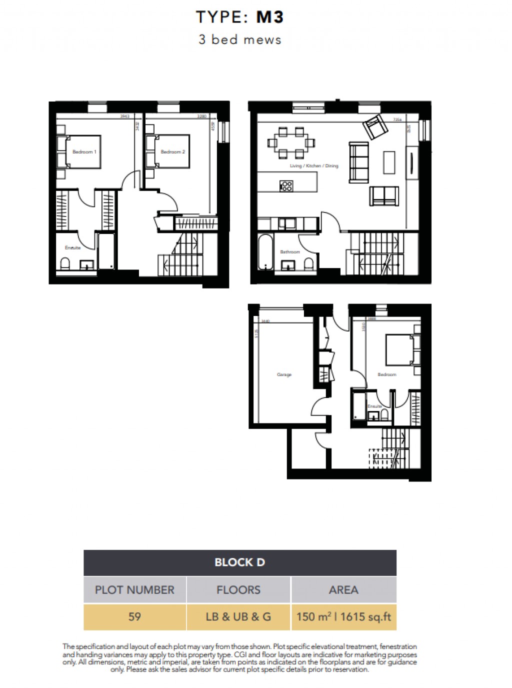 Floorplans For Plot 59, Waverley Square, New Street, Edinburgh, Midlothian