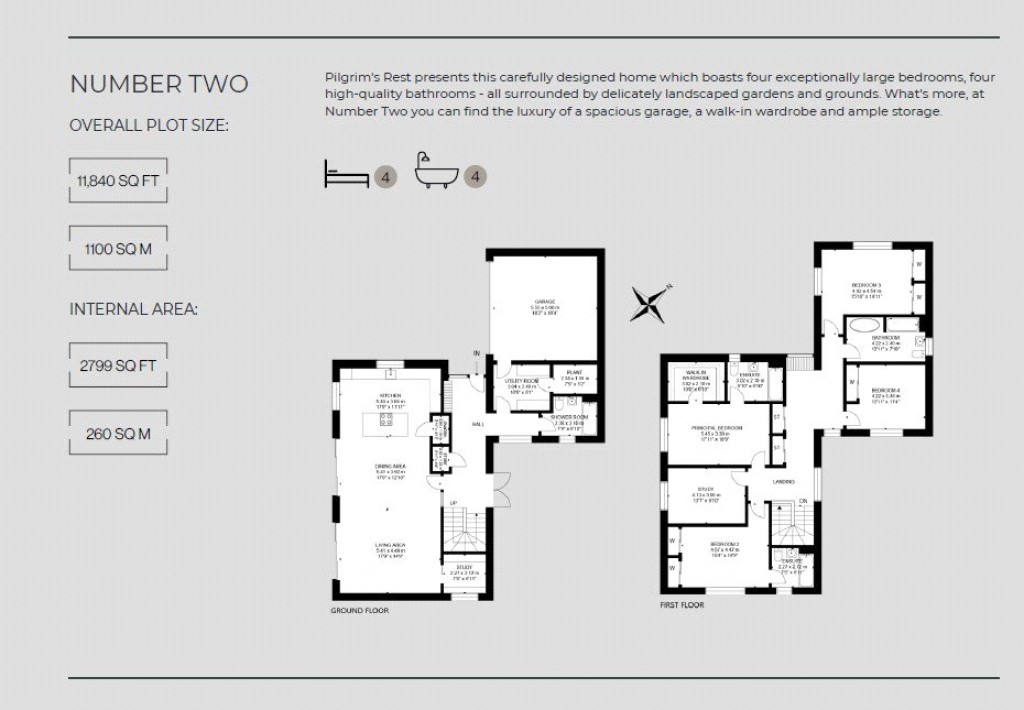 Floorplans For Number Two, Pilgrim's Rest, Pitscottie, Fife