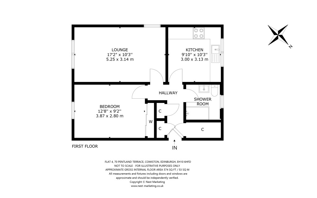 Floorplans For Flat 4, Pentland Terrace, Comiston, Edinburgh