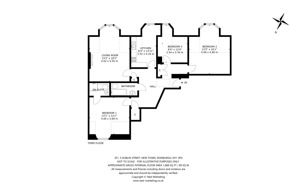 Floorplans For 3F1, Dublin Street, New Town, Edinburgh