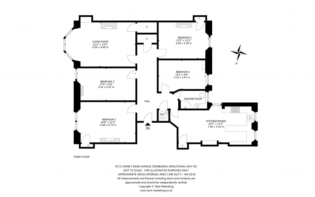 Floorplans For Comely Bank Avenue, Edinburgh, Midlothian