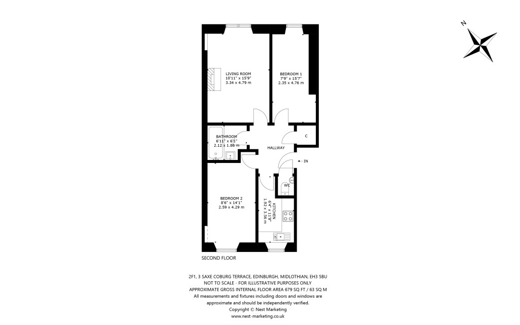 Floorplans For 2F1, Saxe Coburg Terrace, Edinburgh, Midlothian