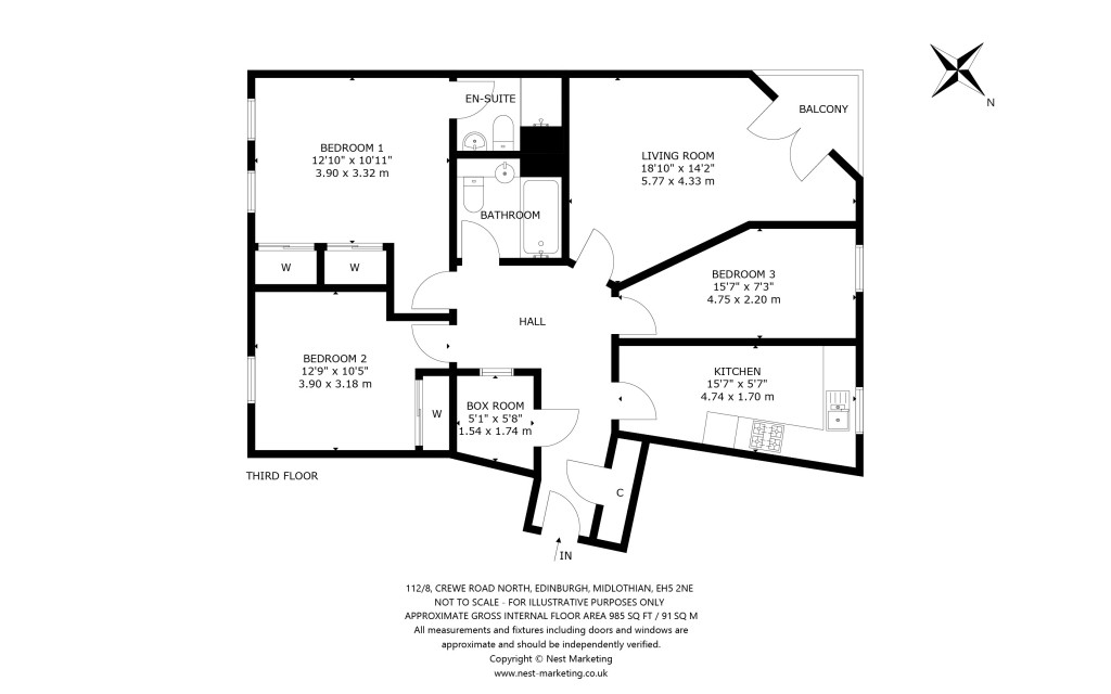 Floorplans For 112/8, Crewe Road North, Edinburgh, Midlothian