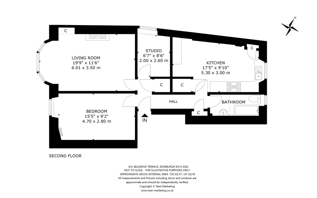 Floorplans For 4/5 (2f1), Belgrave Terrace, Edinburgh, Midlothian