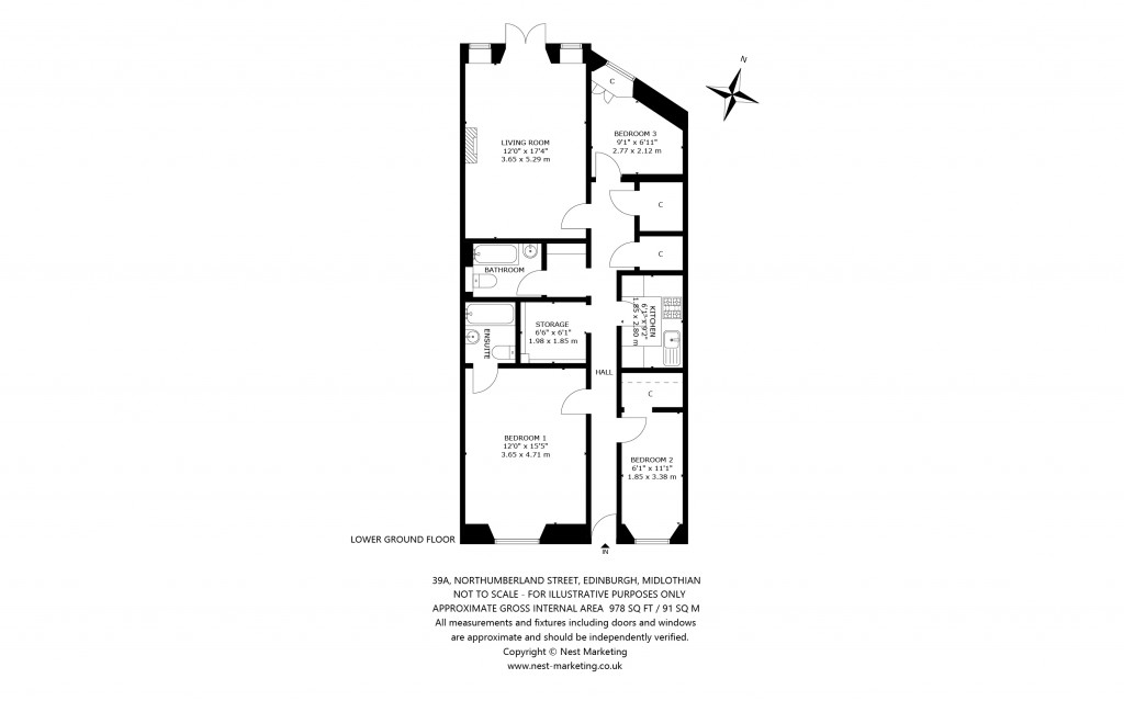 Floorplans For 39A, Northumberland Street, Edinburgh, Midlothian