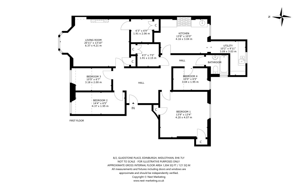 Floorplans For 8/2, Gladstone Place, Edinburgh, Midlothian