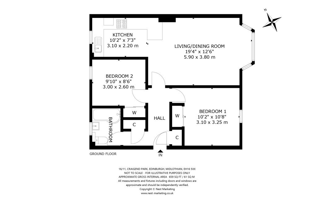 Floorplans For 16/11, Craigend Park, Edinburgh, Midlothian