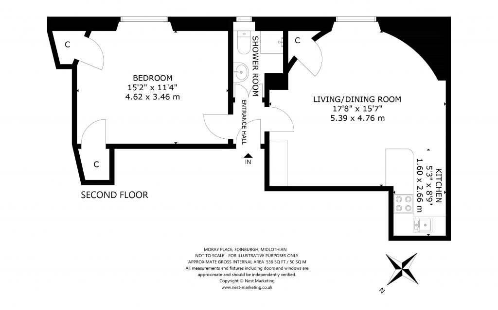 Floorplans For Flat 2F, Moray Place, Edinburgh, Midlothian
