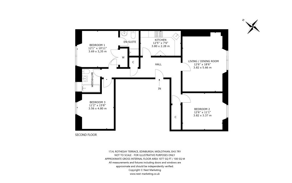 Floorplans For 17/4, Rothesay Terrace, Edinburgh, Midlothian