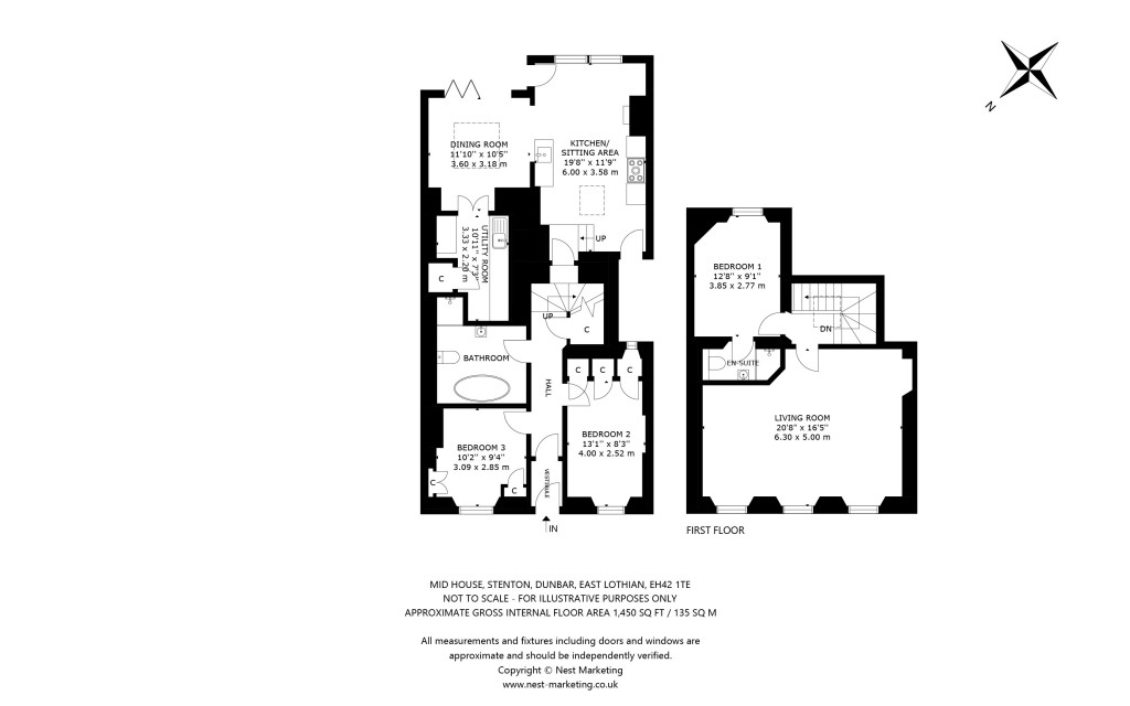 Floorplans For Mid House, Stenton, Dunbar, East Lothian