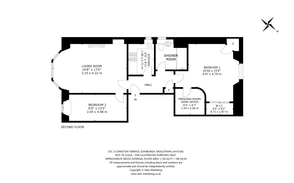 Floorplans For 2F3, Comiston Terrace, Edinburgh, Midlothian