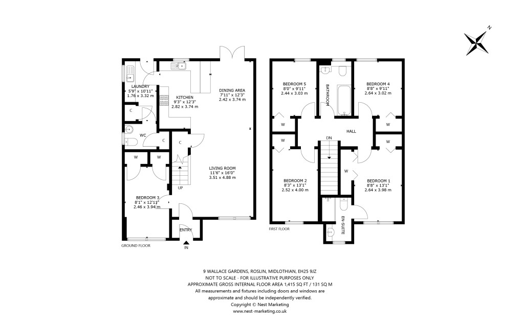 Floorplans For Wallace Gardens, Roslin, Midlothian