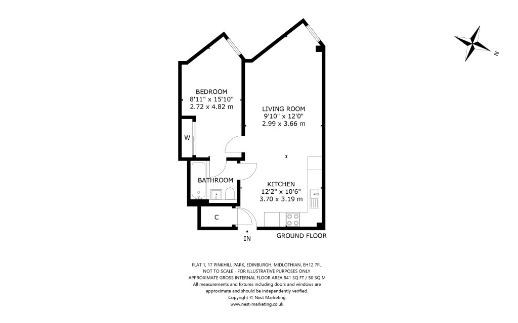 Floorplans For Flat 1, Pinkhill Park, Edinburgh, Midlothian