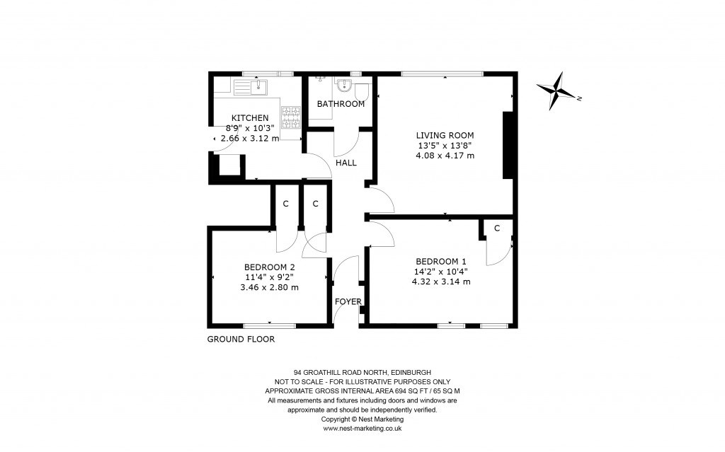 Floorplans For Groathill Road North, Edinburgh, Midlothian