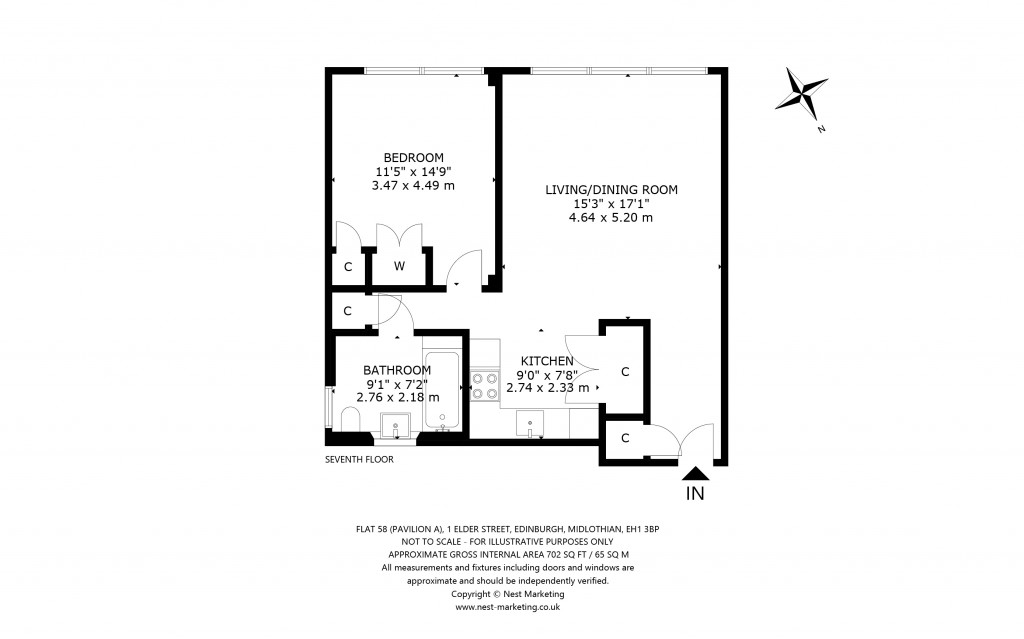 Floorplans For Flat 58 (Pavilion A), St James Place, Edinburgh, Midlothian