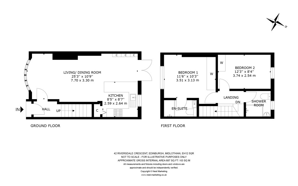 Floorplans For Riversdale Crescent, Edinburgh, Midlothian