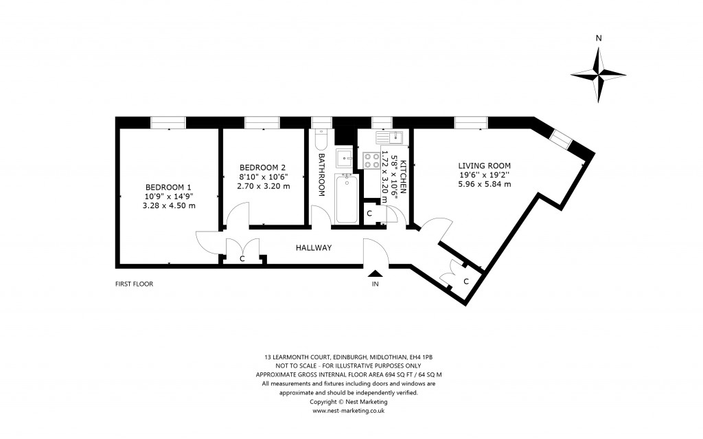 Floorplans For Learmonth Court, Edinburgh, Midlothian