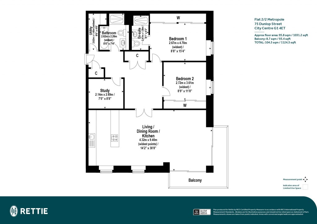 Floorplans For Flat 2/2 Metropole, Dunlop Street, City Centre, Glasgow