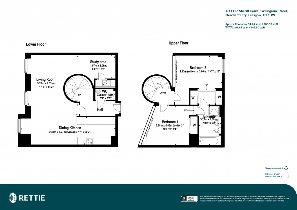 Floorplans For Flat 1/11 Old Sheriff Court, Ingram Street, Merchant City, Glasgow