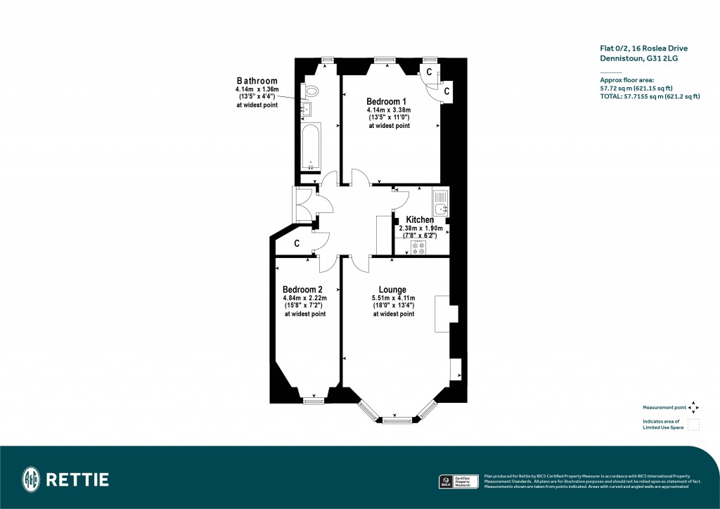 Floorplans For Flat 0/2, Roslea Drive, Dennistoun, Glasgow