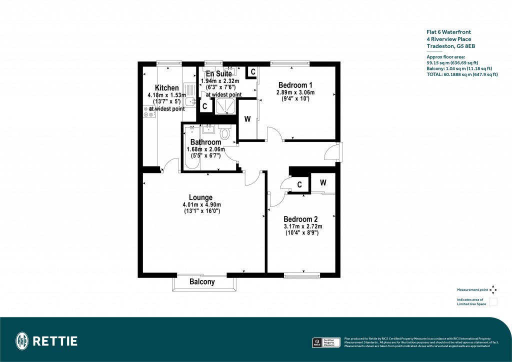 Floorplans For Flat 6 Waterfront, Riverview Place, Tradeston, Glasgow City